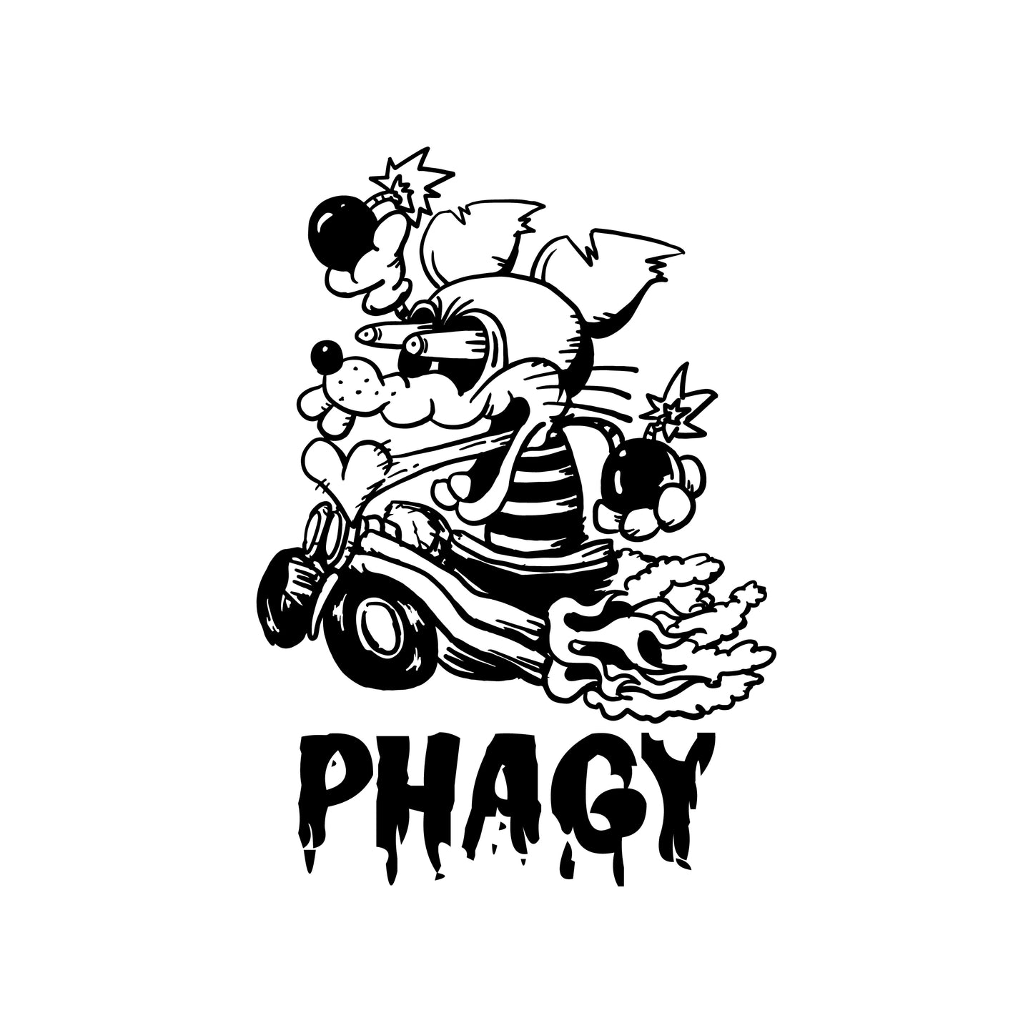 【PHAGY MONSTER】ネズミくんTシャツ/WHT