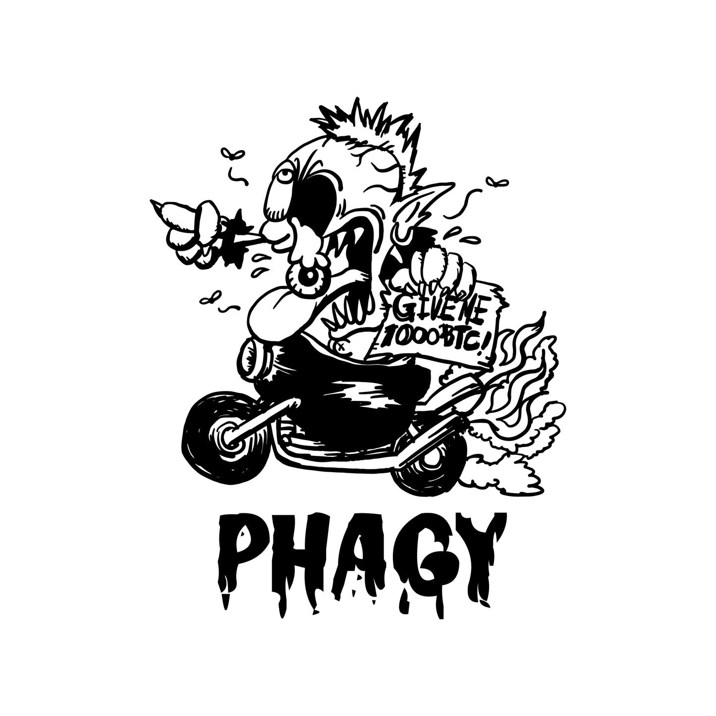 【PHAGY MONSTER】ゾンビくんTシャツ/WHT