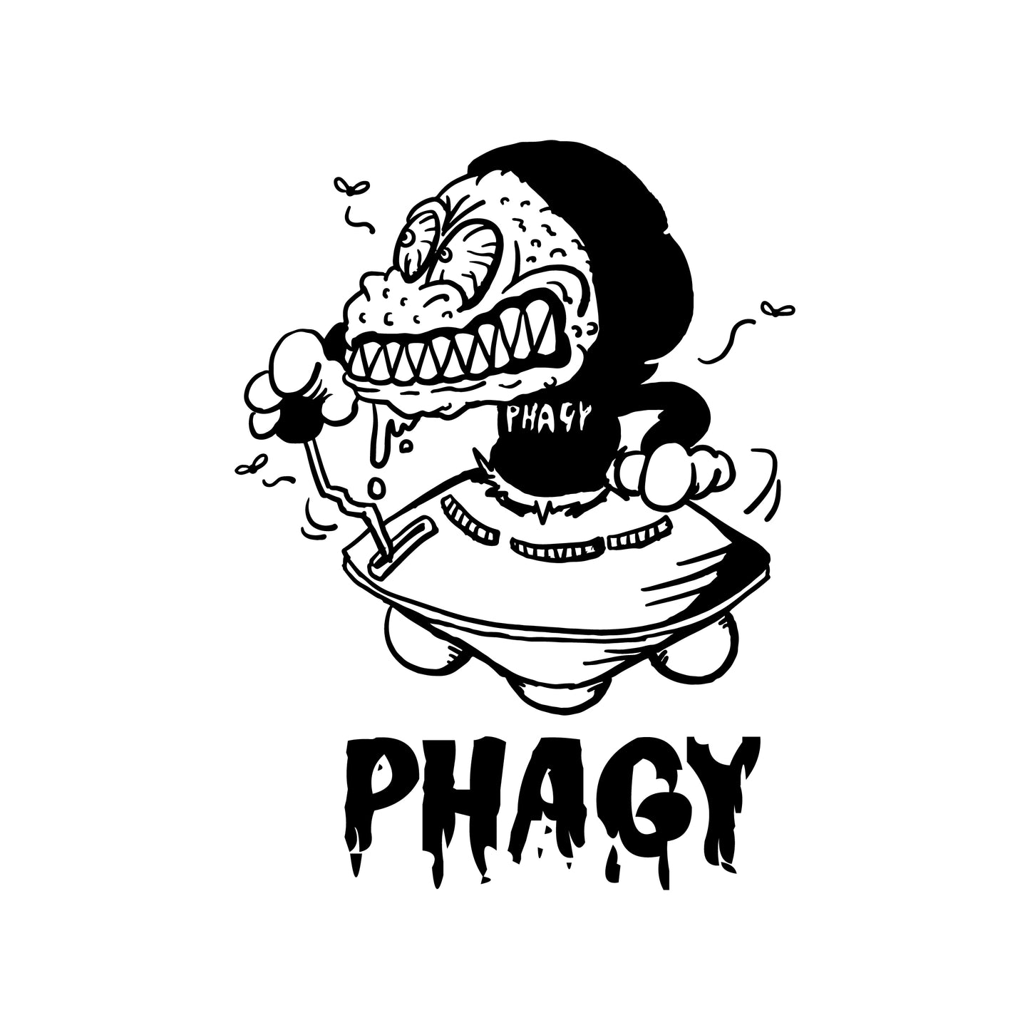 【PHAGY MONSTER】トカゲくんキッズTシャツ/WHT