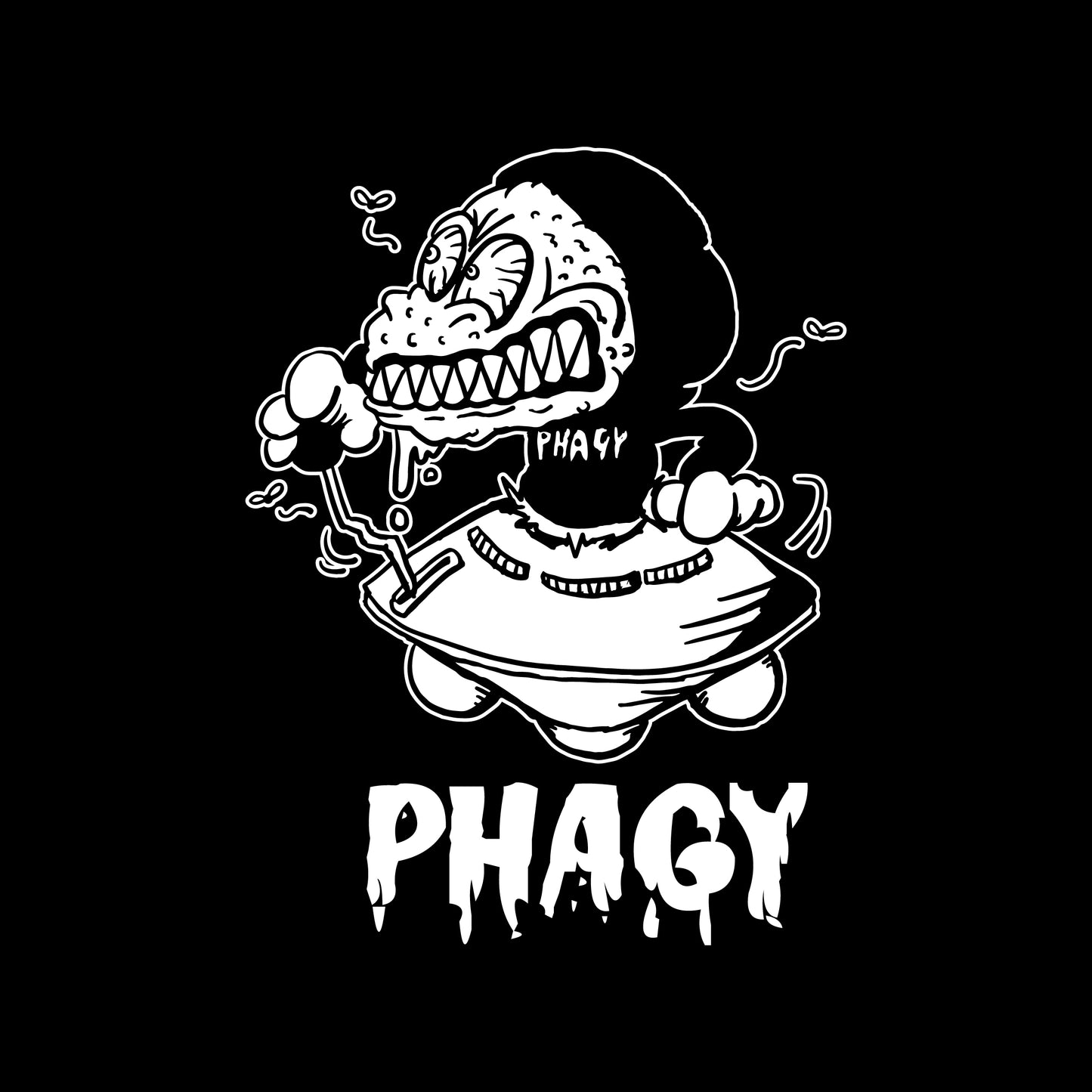 【PHAGY MONSTER】トカゲくんTシャツ/BLK