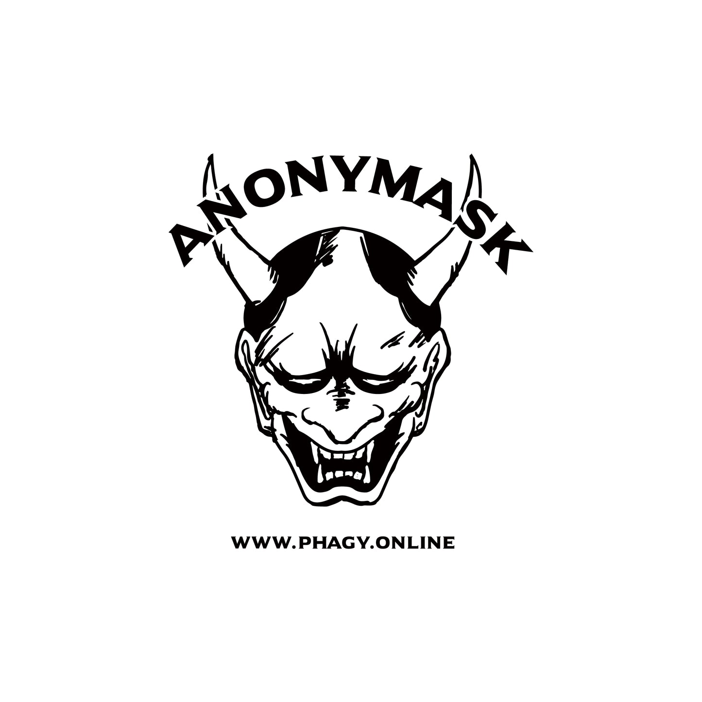 【Anonymask】般若面Tシャツ/WHT