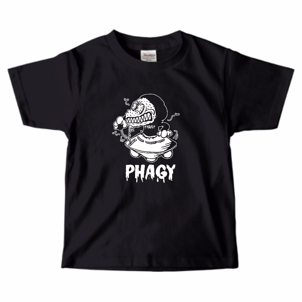 【PHAGY MONSTER】トカゲくんキッズTシャツ/BLK