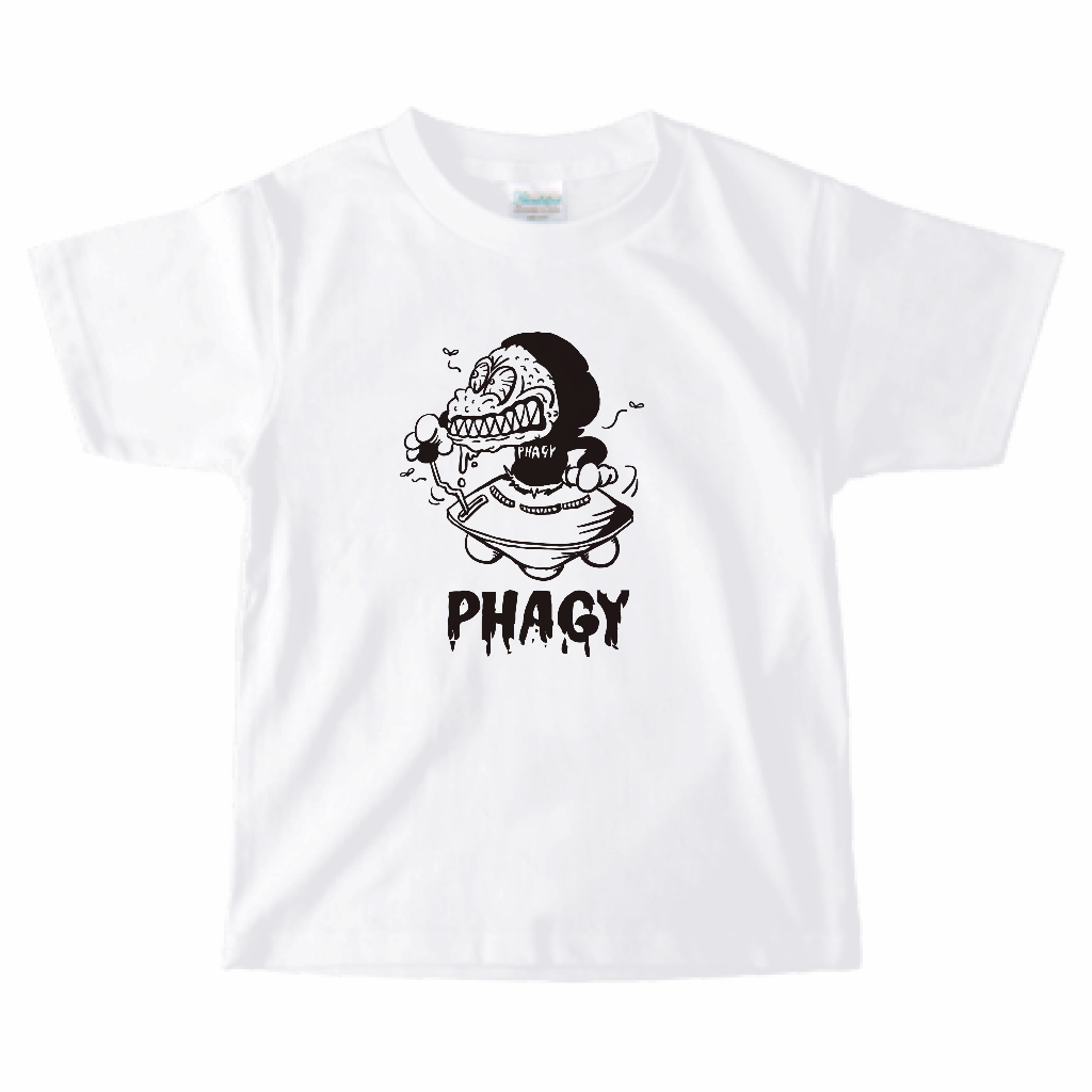 【PHAGY MONSTER】トカゲくんキッズTシャツ/WHT