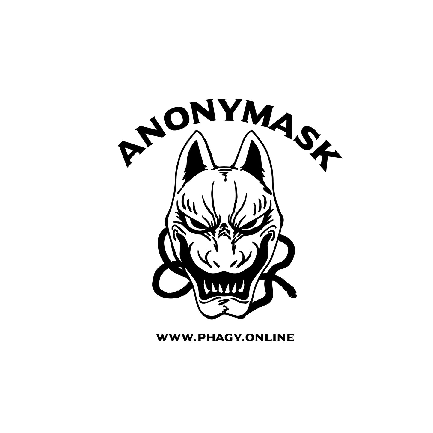 【Anonymask】狐面Tシャツ/WHT