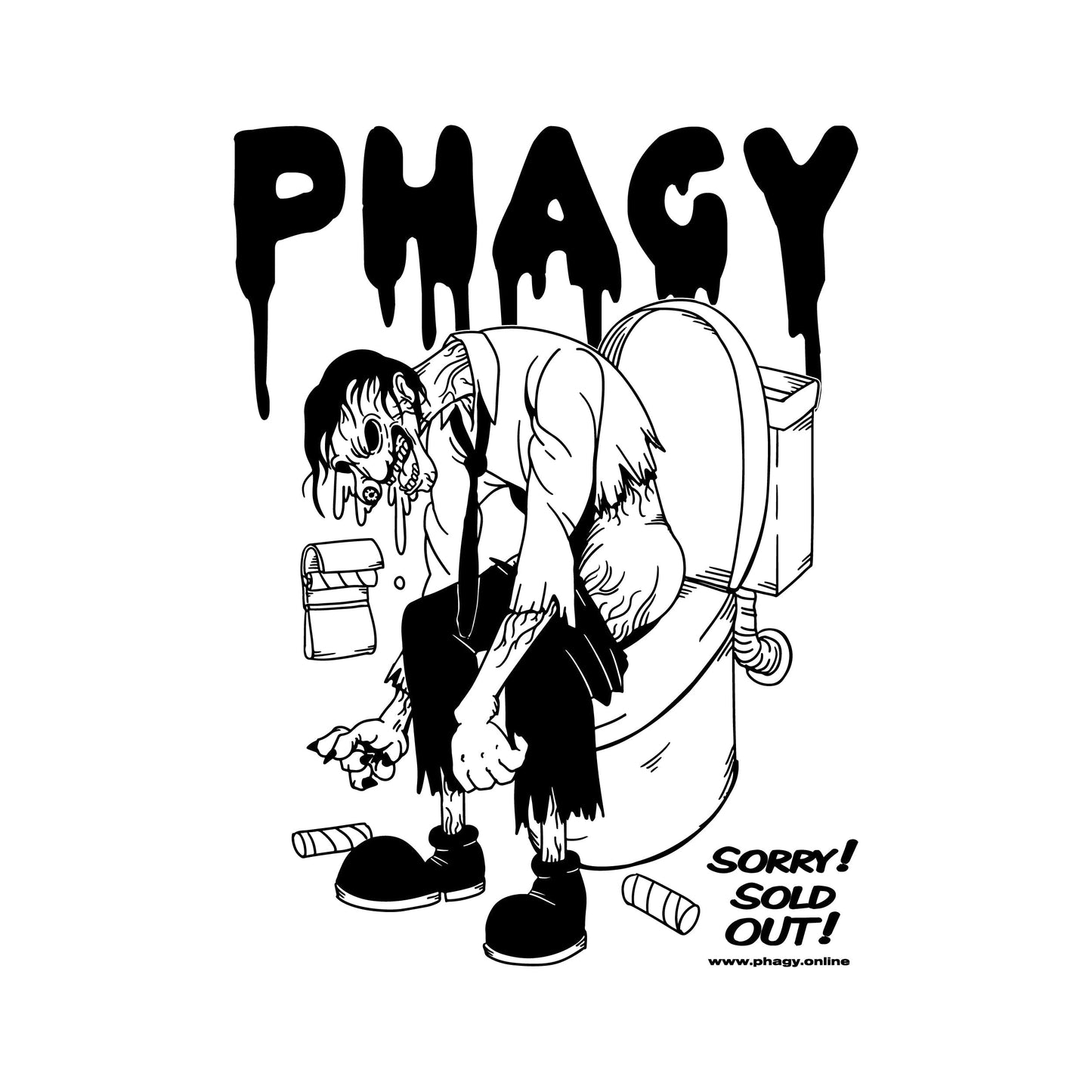 【PHAGY】ZOMBIE-Tシャツ半袖(WHT)