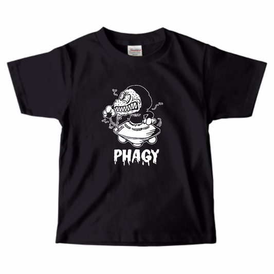 【PHAGY MONSTER】トカゲくんキッズTシャツ/BLK